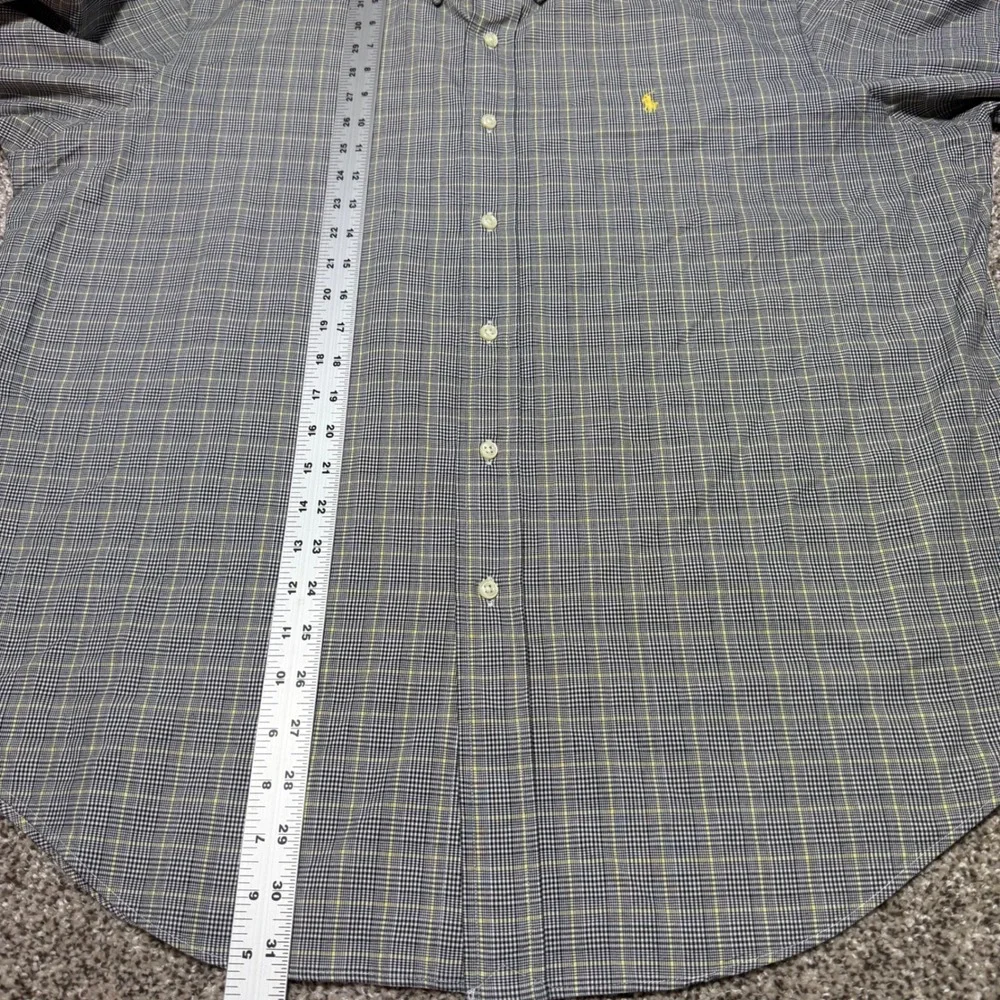 Ralph Lauren Classic Fit Long Sleeve Button Down Glen Plaid Pony Men XL